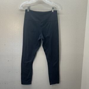 Zyia Active Cropped Leggings Women's 6-8 Solid Black Stretch High Rise Tight